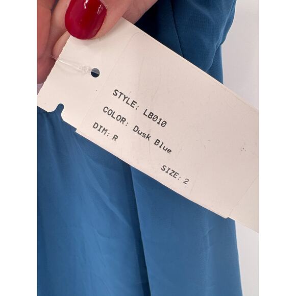 LOVELY Evening Gown Dress Size 2 NEW Dusk Blue $187 Maxi Wedding Event - Picture 4 of 6